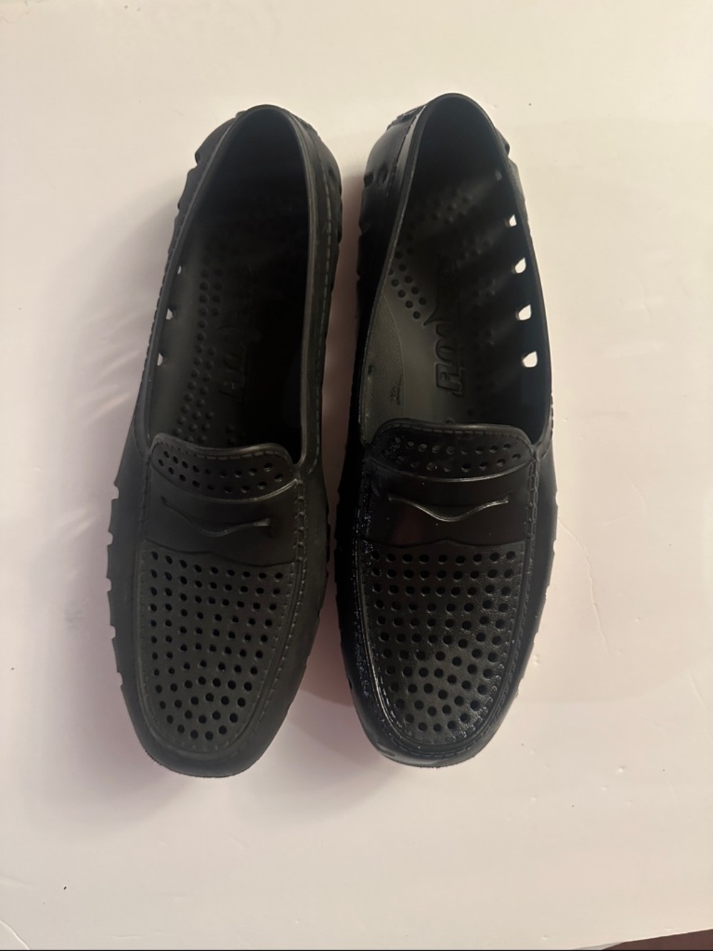 Men's Black FloafersPerforated Slip-On Loafers